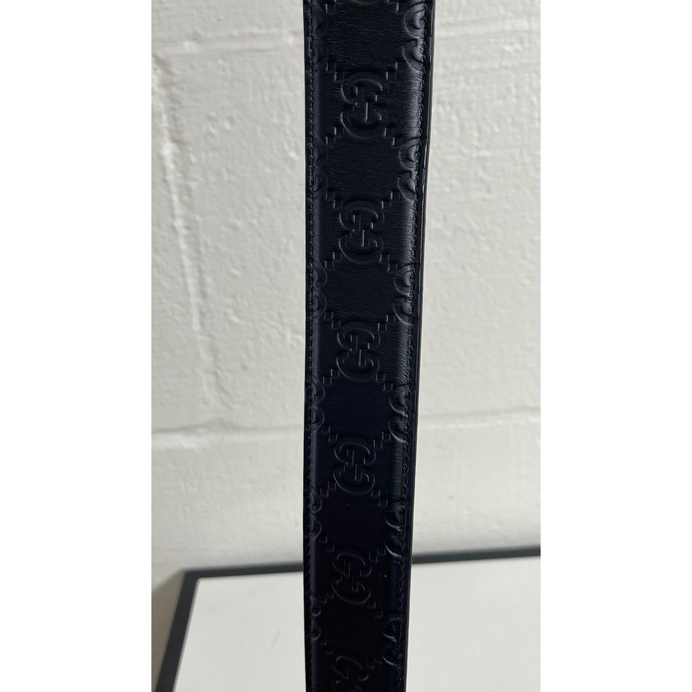 Gucci Signature GG Black Leather Adjustable Belt 403941 CWC0N Men's Size 100-40 - Picture 4 of 16